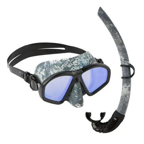 [MASK-BA-Grey Camo-OS] Baja Adult Mask And Snorkel Combo
